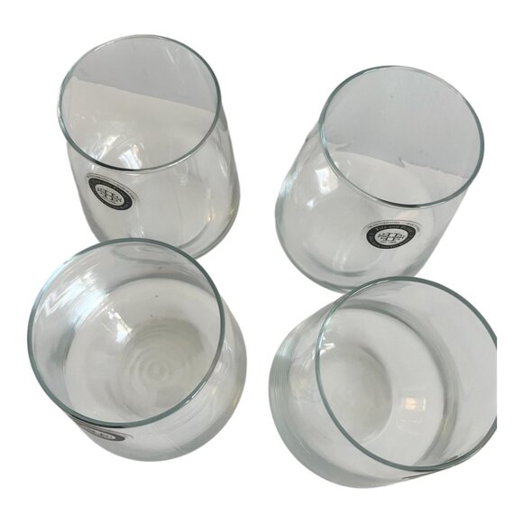 Fitz & Floyd Stemless Wine Glasses Set Of 4 Made Turkey 4.25" Tall Clear Glass - Picture 2 of 4